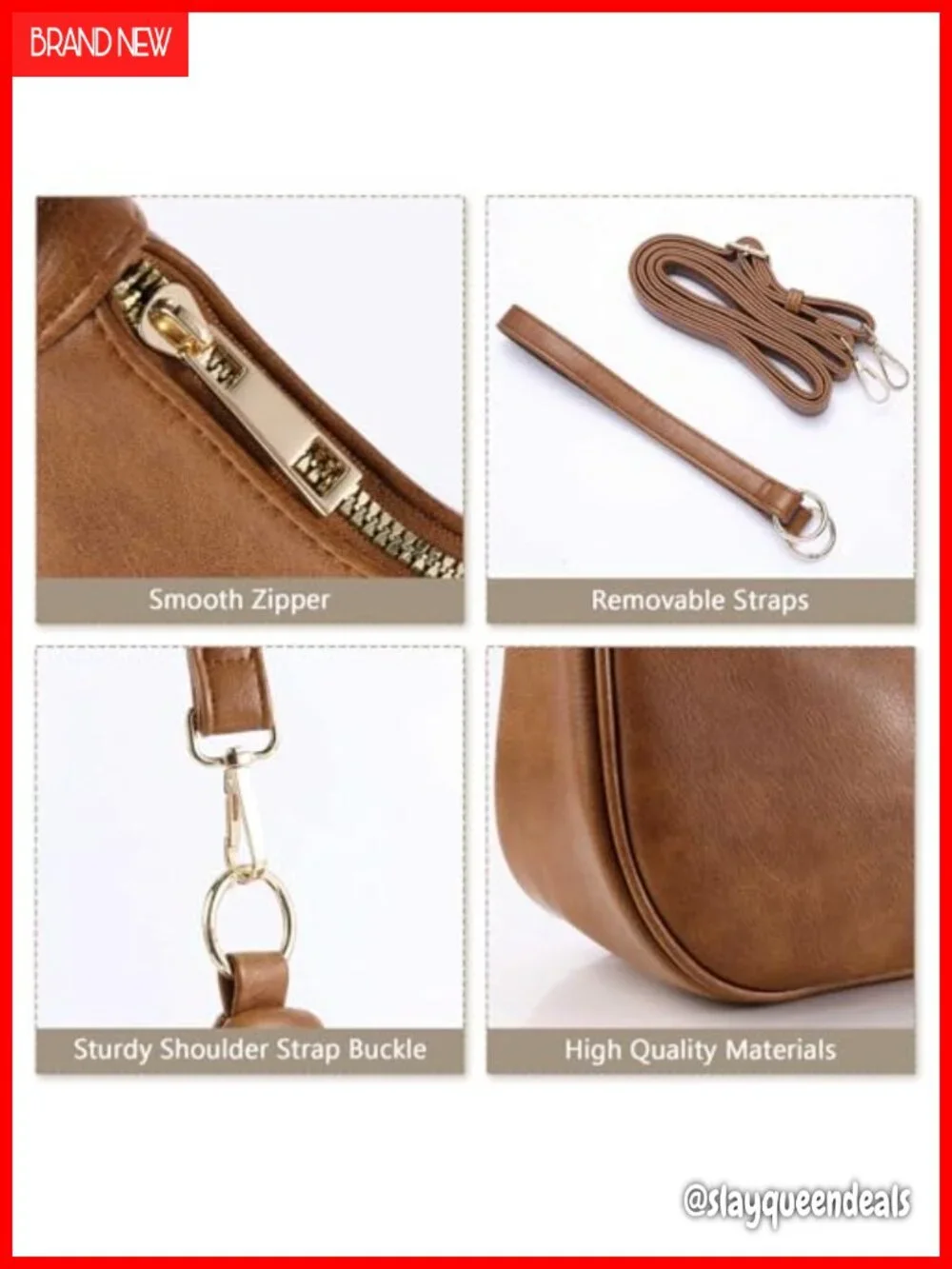 Vegan Leather Hobo Bag Crossbody with 2 Straps Faux Leather Handbag